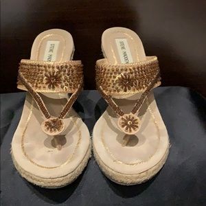 Steve Madden Bronze Thong Espadrilles Sandals
